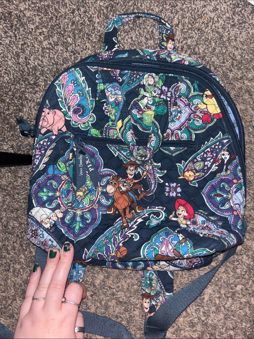 Vera Bradley Navy Paisley Disney Character Mini Backpack